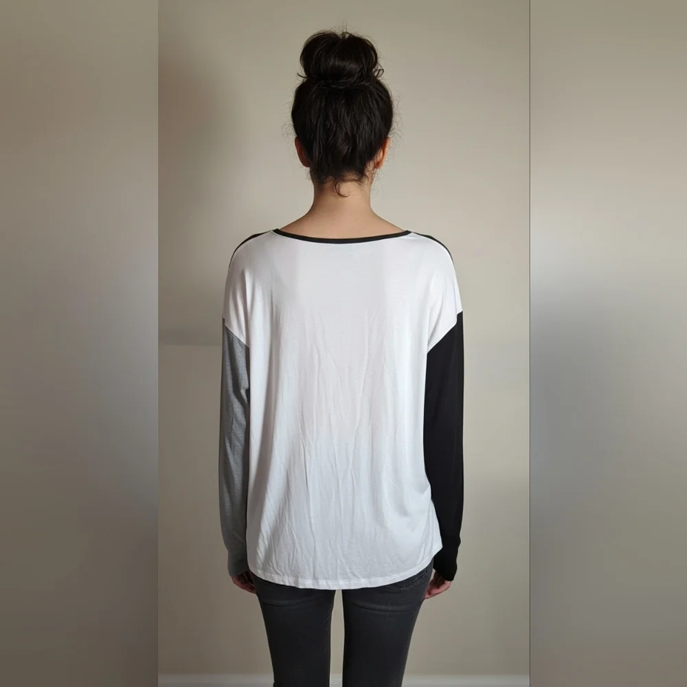 Natural Basic Colorblock Long Sleeve Top (BUY IT NOW) - Picture 2 of 4